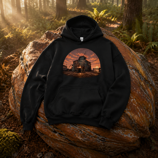 Rust Game Fishing Village Hoodie Offliner