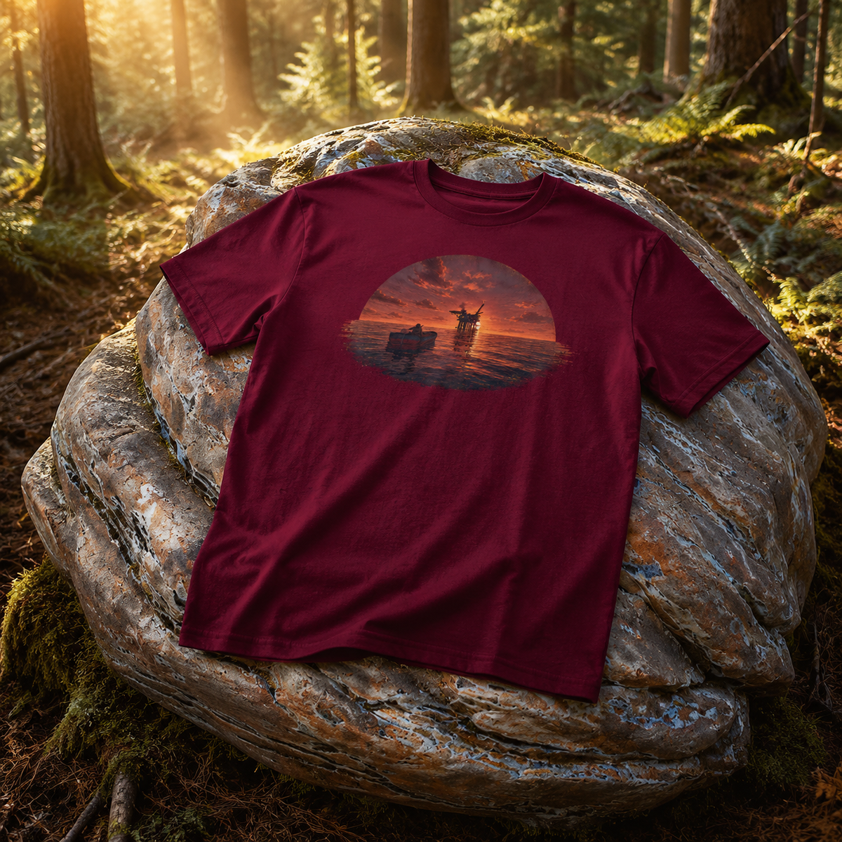 Rust Game Oil Rig T-Shirt Offliner