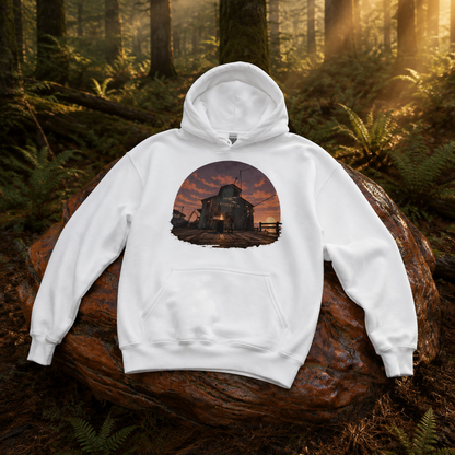 Rust Game Fishing Village Hoodie Offliner