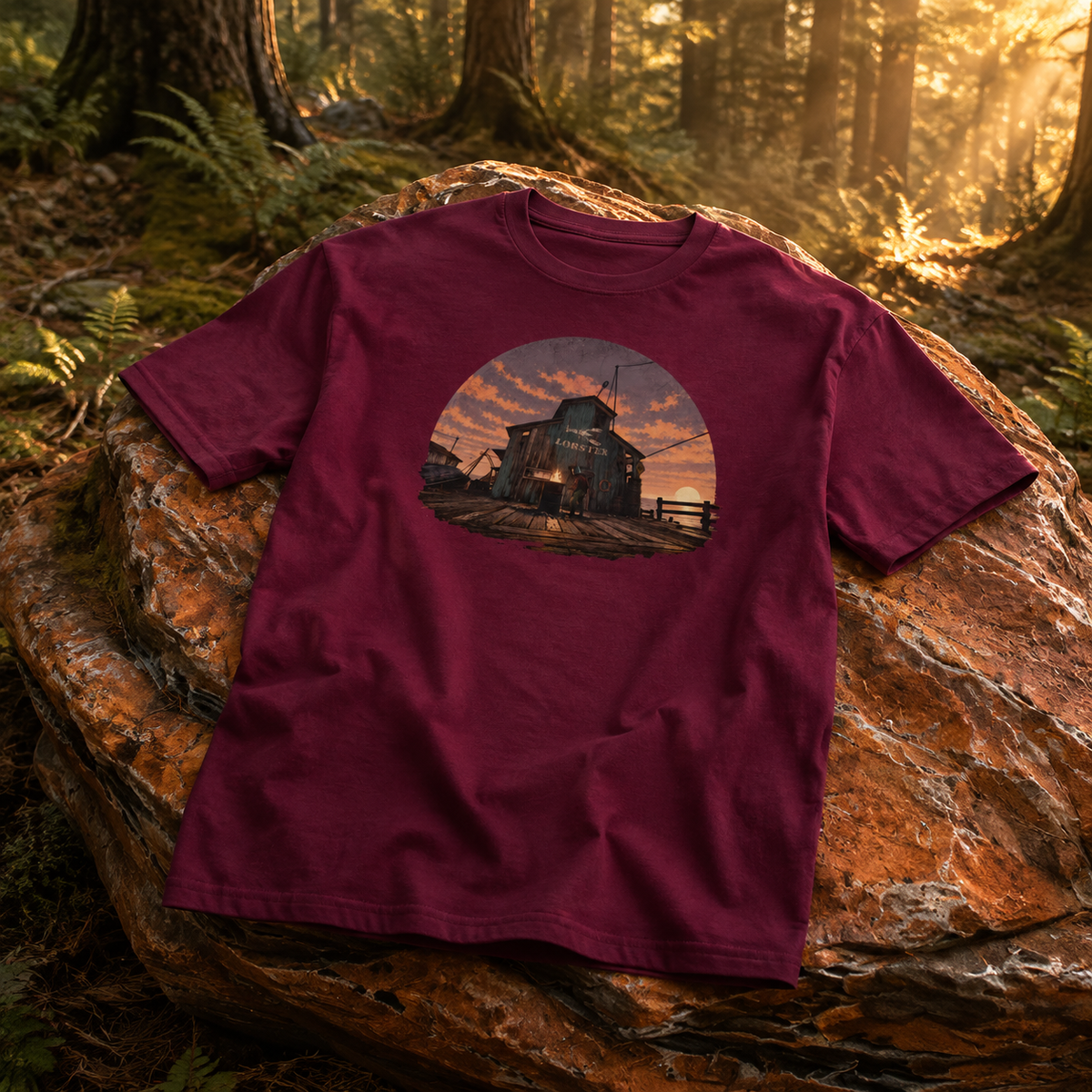 Rust Game Fishing Village T-Shirt Offliner