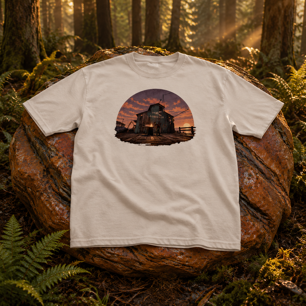 Rust Game Fishing Village T-Shirt Offliner