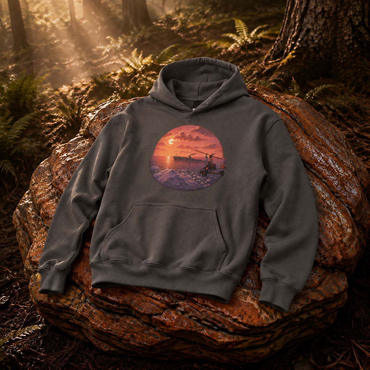 Rust Game Cargoship Minicopter Hoodie Offliner