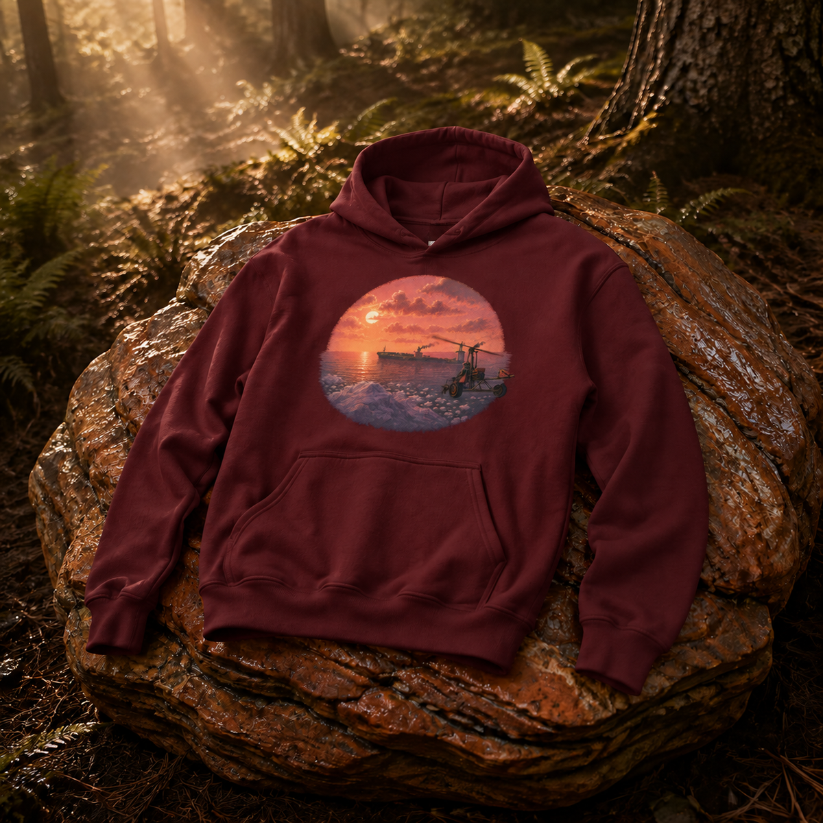 Rust Game Cargoship Minicopter Hoodie Offliner