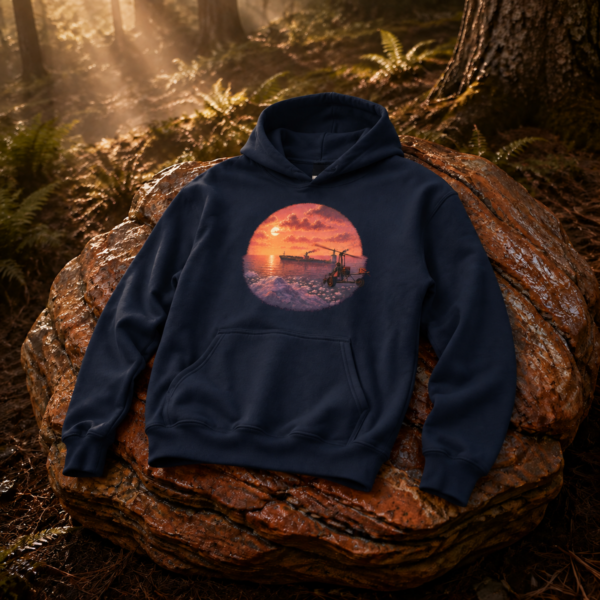 Rust Game Cargoship Minicopter Hoodie Offliner