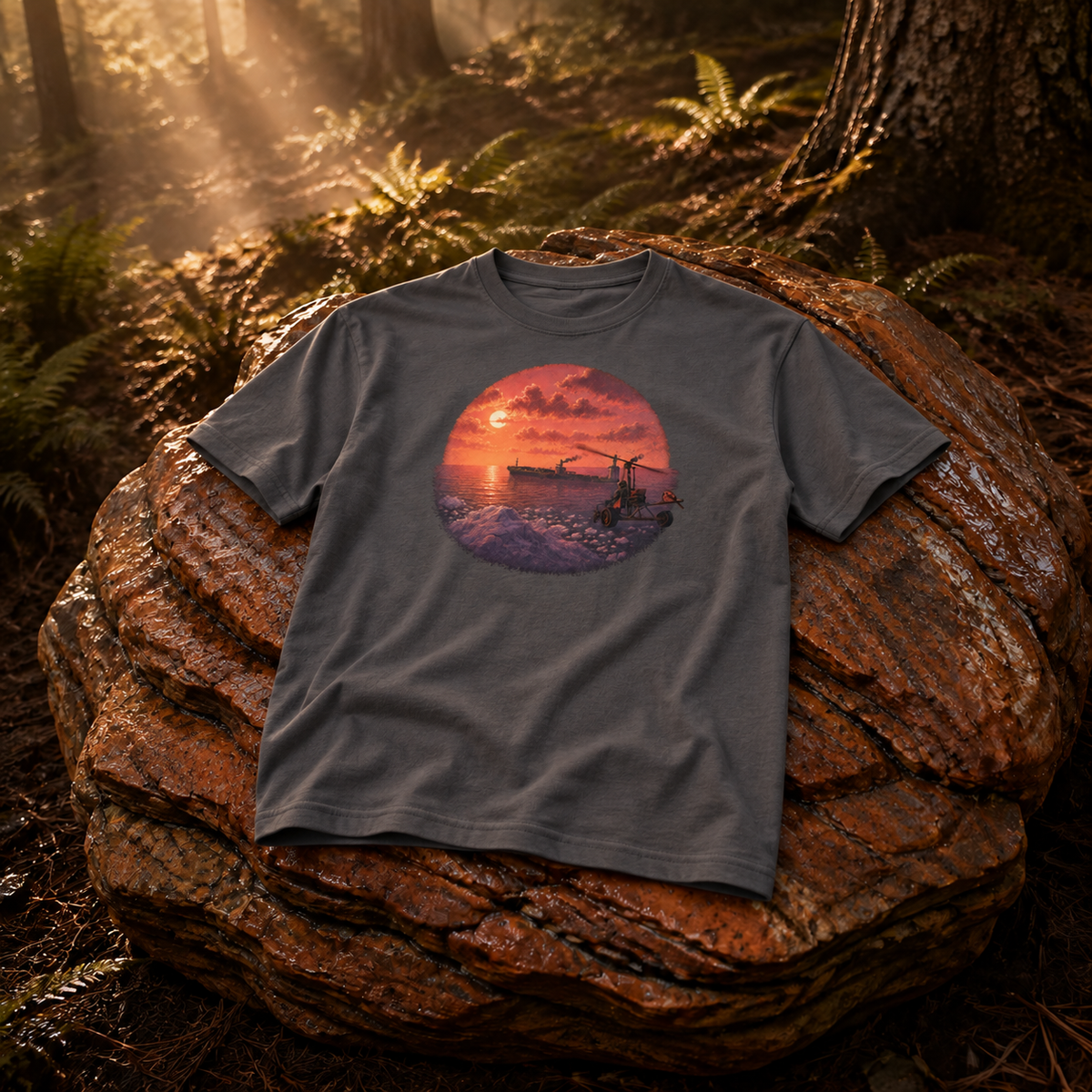 Rust Game Cargoship Minicopter T-Shirt Offliner