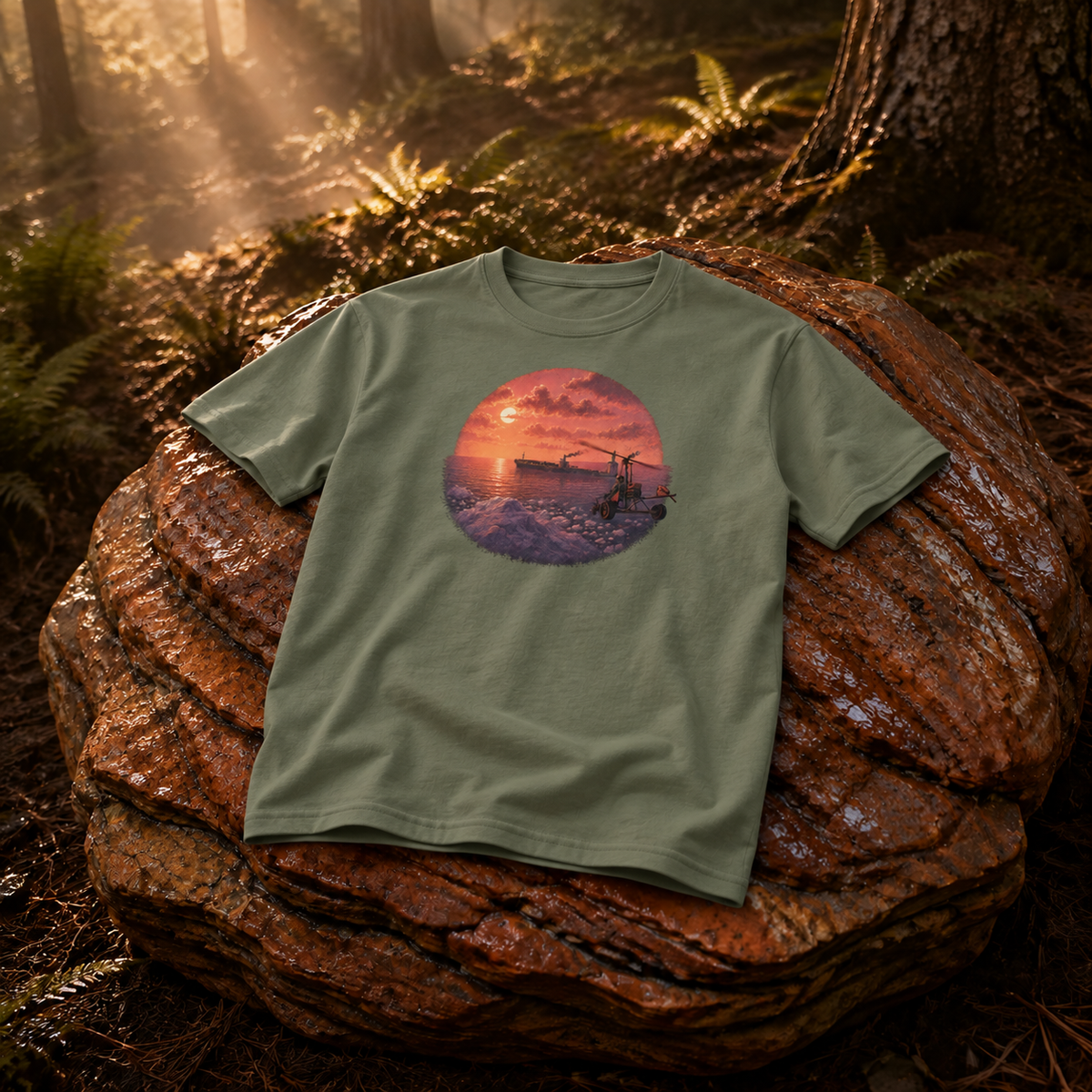 Rust Game Cargoship Minicopter T-Shirt Offliner